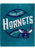 Charlotte Hornets Black Top Raschel Blanket
