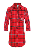 Detroit Red Wings Womens Flannel Sleep Shirt - Red