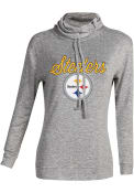 Pittsburgh Steelers Womens Layover Crew Sweatshirt - Grey