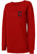 Cleveland Indians Womens Lunar Quilted Red Crew Sweatshirt
