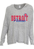 Detroit Pistons Womens Reprise Hooded Sweatshirt - Grey