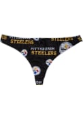 Pittsburgh Steelers Womens Zest Thong Underwear - Black