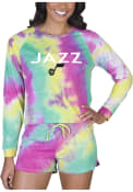 Utah Jazz Womens Tie Dye Long Sleeve PJ Set - Yellow