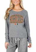 Miami Hurricanes Womens Mainstream Crew Sweatshirt - Grey