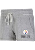 Pittsburgh Steelers Womens Mainstream Shorts - Grey