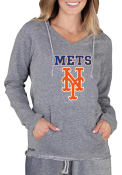 New York Mets Womens Mainstream Terry Hooded Sweatshirt - Grey