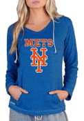 New York Mets Womens Mainstream Terry Hooded Sweatshirt - Blue