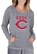 Cincinnati Reds Womens Mainstream Terry Hooded Sweatshirt - Grey