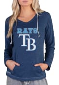 Tampa Bay Rays Womens Mainstream Terry Hooded Sweatshirt - Navy Blue