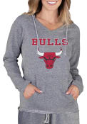 Chicago Bulls Womens Mainstream Terry Hooded Sweatshirt - Grey