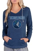 Minnesota Timberwolves Womens Mainstream Terry Hooded Sweatshirt - Navy Blue