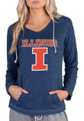 Illinois Fighting Illini Womens Mainstream Terry Hooded Sweatshirt - Navy Blue