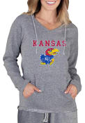 Kansas Jayhawks Womens Mainstream Terry Hooded Sweatshirt - Grey