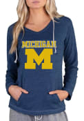 Michigan Wolverines Womens Mainstream Terry Hooded Sweatshirt - Navy Blue