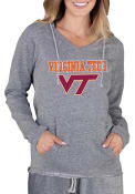 Virginia Tech Hokies Womens Mainstream Terry Hooded Sweatshirt - Grey
