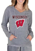 Wisconsin Badgers Womens Mainstream Terry Hooded Sweatshirt - Grey