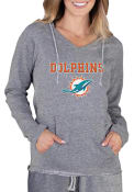 Miami Dolphins Womens Mainstream Terry Hooded Sweatshirt - Grey