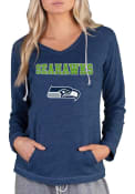 Seattle Seahawks Womens Mainstream Terry Hooded Sweatshirt - Navy Blue