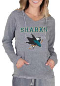 San Jose Sharks Womens Mainstream Terry Hooded Sweatshirt - Grey