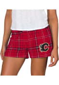 Calgary Flames Womens Ultimate Flannel Shorts - Black