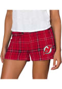 New Jersey Devils Womens Ultimate Flannel Shorts - Black