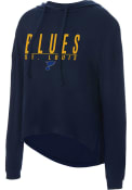 St Louis Blues Womens Composite Hooded Sweatshirt - Navy Blue