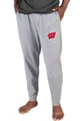 Wisconsin Badgers Mainstream Cuffed Terry Sweatpants - Grey