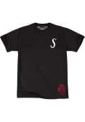 Philadelphia 76ers Mitchell and Ness First Letter Fashion T Shirt - Black