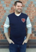 Chicago Bears Mitchell and Ness Team Henley Fashion T Shirt - Navy Blue