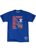 Philadelphia 76ers Mitchell and Ness Radical Swish Fashion T Shirt - Blue