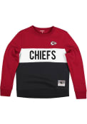 Kansas City Chiefs Womens Mitchell and Ness Colorblock Crew Sweatshirt - Red