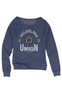 Philadelphia Union Womens Mitchell and Ness Pick-Up Game Crew Sweatshirt - Navy Blue