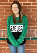 Philadelphia Eagles Womens Mitchell and Ness Colorblock Crew Sweatshirt - Kelly Green