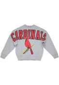 St Louis Cardinals Womens Mitchell and Ness Fleece Crew Sweatshirt - Grey