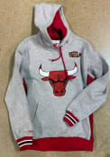 Chicago Bulls Mitchell and Ness Premium Fleece Hooded Sweatshirt - Grey