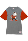 Cleveland Browns Mitchell and Ness COLORBLOCKED Fashion T Shirt - Grey