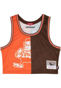 Cleveland Browns Womens Mitchell and Ness Big Face Tank Top - Orange
