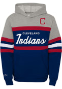 Cleveland Guardians Youth Mitchell and Ness Head Coach Hooded Sweatshirt - Navy Blue