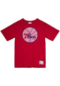 Philadelphia 76ers Mitchell and Ness Legendary Slub Fashion T Shirt - Red