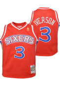 Allen Iverson Philadelphia 76ers Youth Mitchell and Ness NBA Swingman Basketball Jersey - Red