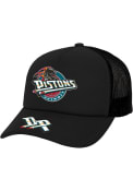 Detroit Pistons Mitchell and Ness HWC Team Origins Trucker Adjustable Hat - Black
