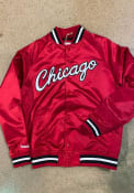 Chicago Bulls Mitchell and Ness Double Clutch Satin Light Weight Jacket - Red