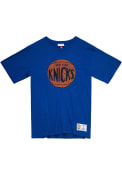 New York Knicks Mitchell and Ness LEGENDARY SLUB Fashion T Shirt - Blue