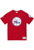 Philadelphia 76ers Mitchell and Ness Origins Varsity T Shirt - Red