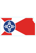 Wichita Flag in Shape of Kansas Stickers