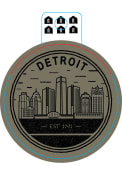 Detroit Circle Skyline Stickers