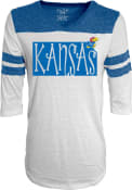Kansas Jayhawks Juniors Tri-Blend White T-Shirt