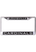 Louisville Cardinals Inlaid Black and Silver License Frame
