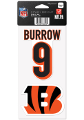 Joe Burrow Cincinnati Bengals 4x4 2Pk Joe Burrow Auto Decal - Orange