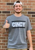 Cincinnati Heather Grey Cincy Block and Bars Short Sleeve T-Shirt